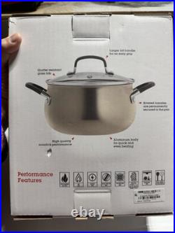 BELGIQUE Stainless Steel Cookware Sauce / Soup Pot with Glass Lid 3 Qt