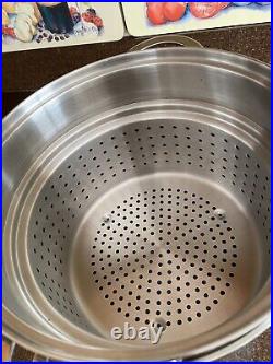 BERNDES Germany Crate And Barrel 8 Qt Stock Pot With Pasta Insert/Strainer Lid