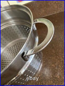 BERNDES Germany Crate And Barrel 8 Qt Stock Pot With Pasta Insert/Strainer Lid