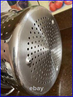 BERNDES Germany Crate And Barrel 8 Qt Stock Pot With Pasta Insert/Strainer Lid