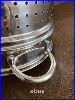 BERNDES Germany Crate And Barrel 8 Qt Stock Pot With Pasta Insert/Strainer Lid