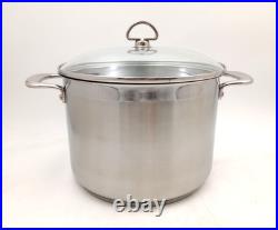 BLEMISHED Chantal 21 Steel Induction Stock Pot with Glass Lid 8 Quart