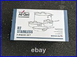 BRAND NEW All Clad D3 18/10 Stainless Steel 7 Piece Tri-Ply Cookware Set