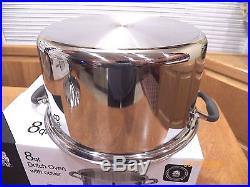 BRAND NEW ROYAL PRESTIGE 8 QUART STOCK POT & USED LID T304 Surgical Stainless