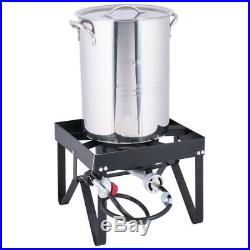 Backyard Pro 30 Qt. Turkey Fryer Kit Stainless Steel Stock Pot with Injector