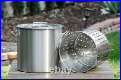 Barton 53Qt Stock Pot withStrainer Basket Stainess Steel Food Grade 304 Commercial
