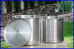 Barton 74Qt Stock Pot withStrainer Basket Stainess Steel Food Grade 304 Commercial