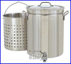 Bayou Classic 1140 Stainless 10-Gallon Steam Boil Stockpot with Spigot
