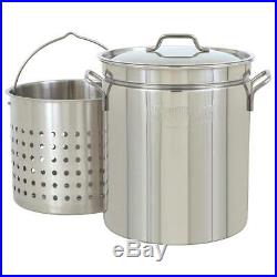 Bayou Classic 24-Quart Stainless Steel Stock Pot Lid(s) Basket(s) Included
