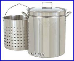 Bayou Classic 62 Quart Stainless Steel Stockpot with Lid & Basket