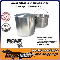 Bayou Classic 82 Quart STEAMER Stainless Steel Stockpot Lid Basket 1192