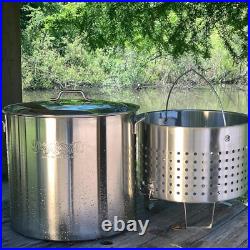 Bayou Classic 82 Quart STEAMER Stainless Steel Stockpot Lid Basket 1192