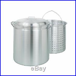 Bayou Classic 82 Quart Stainless Steel Stockpot Soup Pot with Lid and Basket