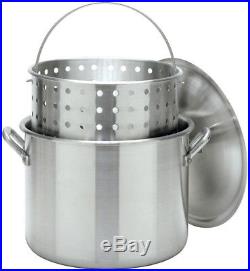 Bayou Classic Stock Pot 80-Quart Aluminum Brew Steam Boil with Lid and Basket
