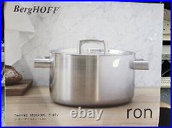 BergHOFF Ron 10 18/10 Stainless Steel 5-Ply Covered Stockpot 6.4qt Retail $394