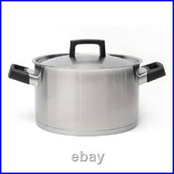 BergHOFF Stock Pot 6.8Qt Stainless Steel Dishwasher Safe Cylinder Shape with Lid