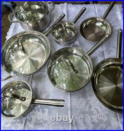 Bergner 12 Pc Cookware Set Stainless Steel Induction Gas Electric Pots Pans Lids