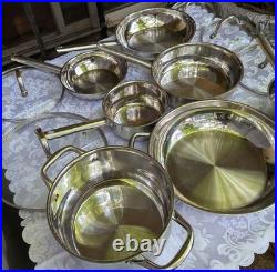 Bergner 12 Pc Cookware Set Stainless Steel Induction Gas Electric Pots Pans Lids