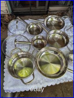 Bergner 12 Pc Cookware Set Stainless Steel Induction Gas Electric Pots Pans Lids