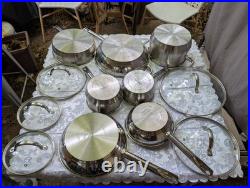 Bergner 12 Pc Cookware Set Stainless Steel Induction Gas Electric Pots Pans Lids