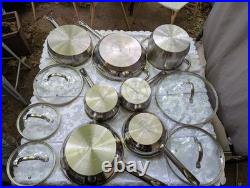 Bergner 12 Pc Cookware Set Stainless Steel Induction Gas Electric Pots Pans Lids