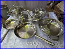 Bergner 12 Pc Cookware Set Stainless Steel Induction Gas Electric Pots Pans Lids