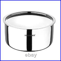 Bergner Stainless Steel 3-Ply 24 cm 5.9 L Tope / Patila With Lid Induction Base