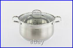 Bergner Stainless Steel Cookware Stock pot With Lid 6ps 3.8-qt, 7.9-qt, 10-qt