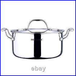 Bergner Triply Stainless Steel Cook & Serve Casserole Pan/Biryani Pot 22cm 4.1 L