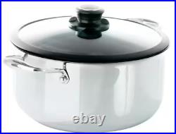Black Cube Stock Pot 7.5-Qt+Nonstick+Oven Safe+Stainless Steel Handle+Glass Lid