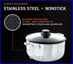 Black Cube Stock Pot 7.5-Qt+Nonstick+Oven Safe+Stainless Steel Handle+Glass Lid