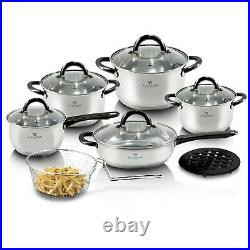 Blaumann Gourmet 12Pc Cookware Set Stainless Steel Induction Pots & Frying Pan