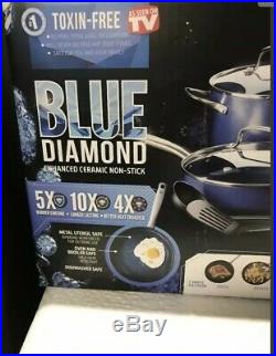 Blue Diamond Toxin-Free Ceramic Non-Stick Cookware Set, 12-Piece, As Seen on TV