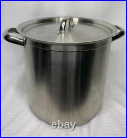 Bourgeat Stainless Steel Made in France 10 Tall Stock Pot With Lid EUC HTF
