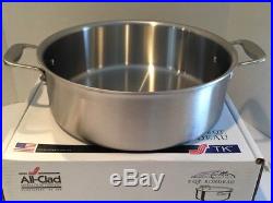 Brand New All-Clad 8 Qt TK Brushed Stainless Rondeau #TKBD555158 Stock Pot
