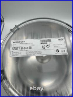 Brand New IKEA HEMKOST Stainless Steel 10.6 QT Stock Pot with Glass Lid