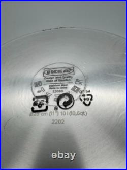 Brand New IKEA HEMKOST Stainless Steel 10.6 QT Stock Pot with Glass Lid