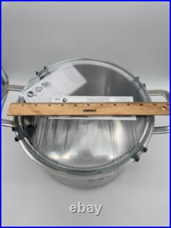 Brand New IKEA HEMKOST Stainless Steel 10.6 QT Stock Pot with Glass Lid