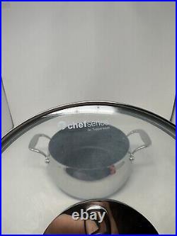 Brand New Tupperware Chef Series Stainless Non Stick 6 Qt Stockpot Glass Lid