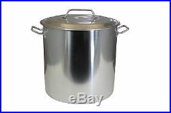 CONCORD 100 QT Stainless Steel Stockpot Brew Kettle with Lid. Heavy Cookware