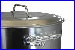 CONCORD 100 QT Stainless Steel Stockpot Brew Kettle with Lid. Heavy Cookware