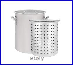 CONCORD 36 QT Stainless Steel Stock Pot with Basket. Heavy Kettle. Cookware for