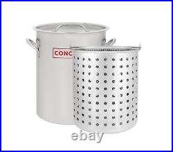 CONCORD 42 QT Stainless Steel Stock Pot withBasket. Heavy Kettle. Cookware for