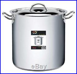 CONCORD 50 QT Stainless Steel Stockpot Tri-Ply Bottom withLid & Steamer Insert