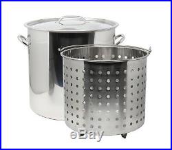 CONCORD 53 QT Commercial Grade Heavy Stainless Steel Stock Pot with steamer basket
