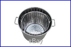 CONCORD 60 QT Stainless Steel Stockpot with Steamer Basket 15 Gallon Cookware