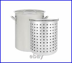 CONCORD QT Stainless Steel Stock Pot with Basket. Heavy Kettle. Cookware for 42