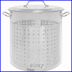 CONCORD S24-BAK Stainless Steel Stock Pot withSteamer Basket, 24 Quart