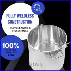 CONCORD Stainless Steel Home Brew Kettle Stock Pot (Weldless Fittings) 40 QT/ 1