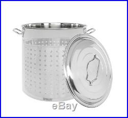 CONCORD Stainless Steel Stock Pot withSteamer Basket Cookware For Boiling Steaming